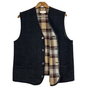 Jimmy Hourihan Men’s Pure New Wool Vest Dark Gray Size L *EUC